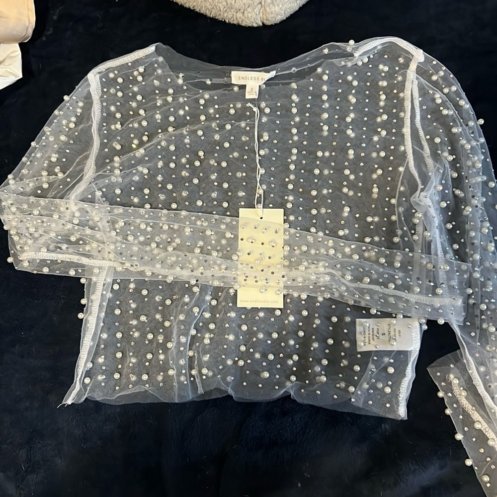 pearl and diamond crop top